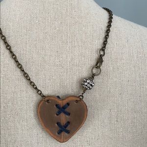 Leather heart necklace